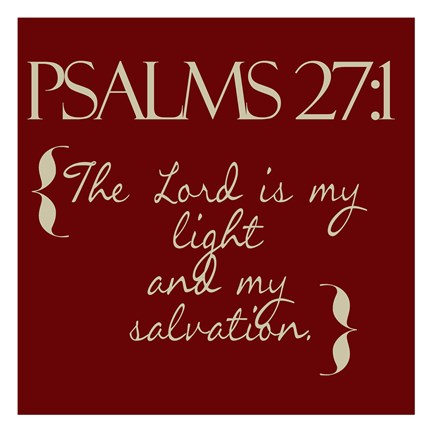Framed Psalms 27-1 Red Print
