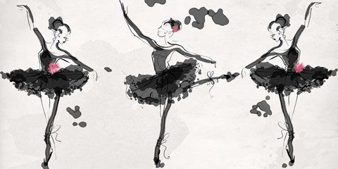 Framed Dancers In Black Print
