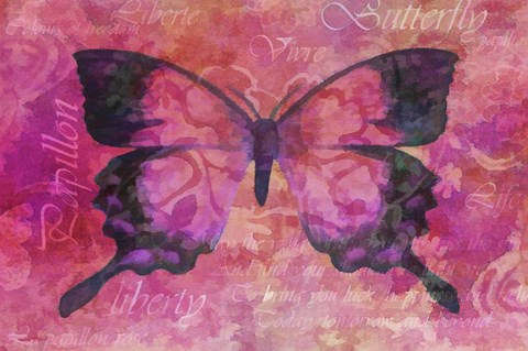 Framed Pink Butterfly Print