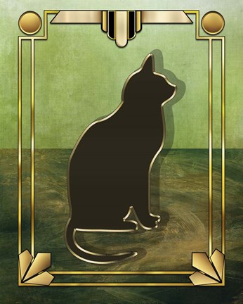 Framed Deco Cat 1 Print