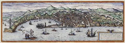 Framed Map Of Geneva Switzerland Around 1600 Print