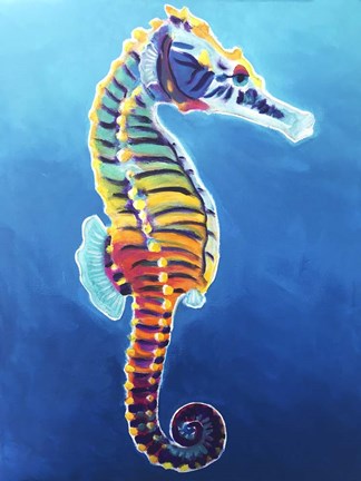 Framed Seahorse - Rainbow Print