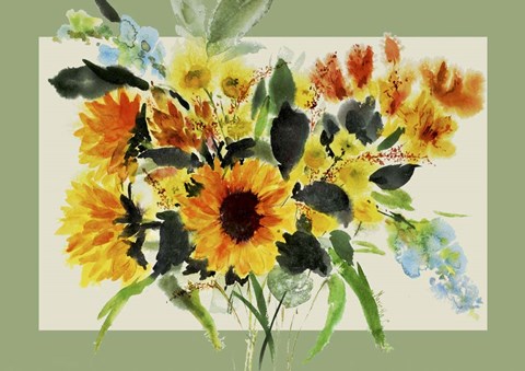 Framed Sunnflowers Mat Print