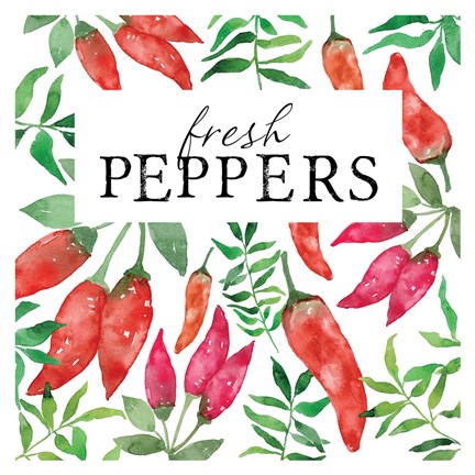 Framed Fresh Peppers Print