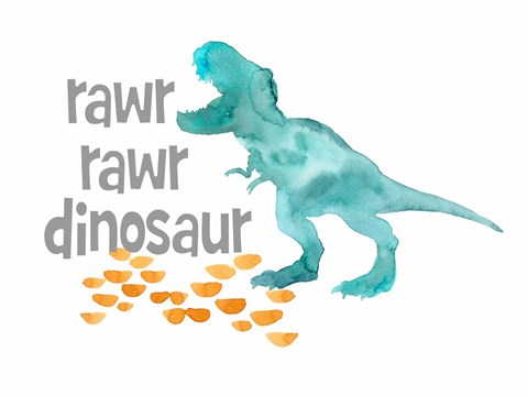 Framed Rawr Rawr Dinosaur Print