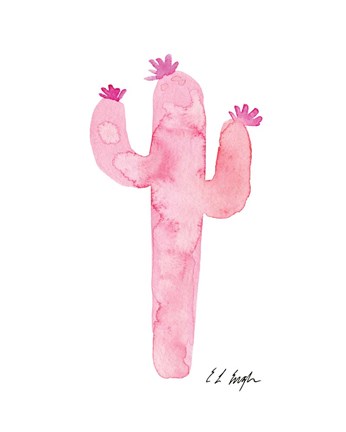 Framed Pink Saguaro Cactus Print