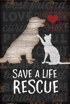 Framed Save a Life - Rescue Print
