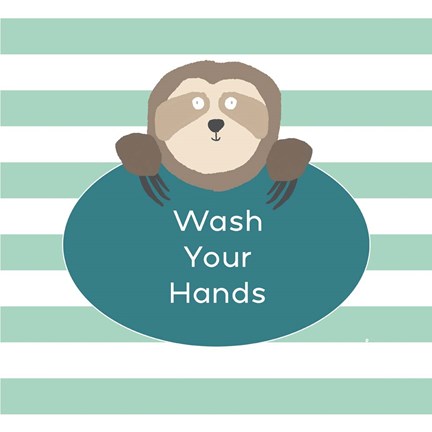Framed Wash Hands Sloth Print