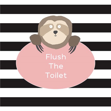 Framed Flush the Toilet Sloth Print
