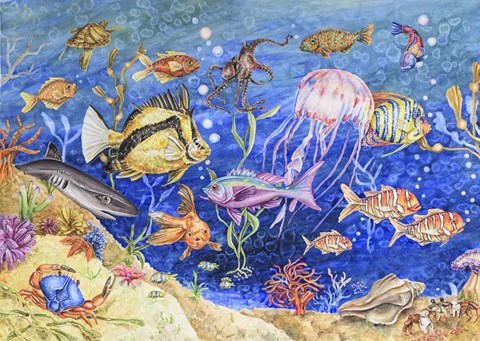 Framed Underwater Menagerie Print