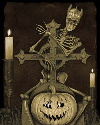 Framed Halloween Graveyard - A Print