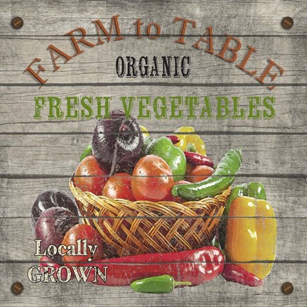 Framed Farm to Table - Fresh Vegetables Print