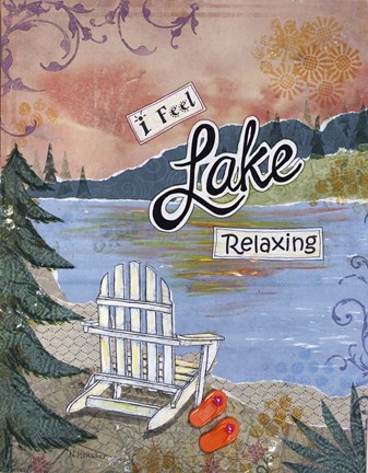Framed Lake Relaxing Print