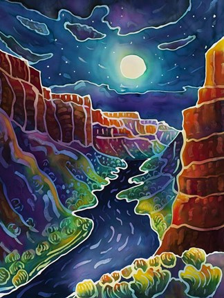 Framed Moonlit Canyon Print