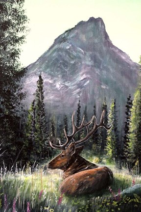 Framed Yellowstone Elk Print