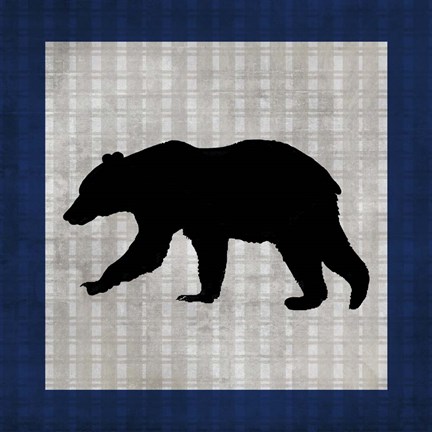 Framed Blue Bear Lodge Icon 2 Print