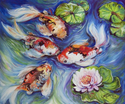 Framed Happiness Koi Dance Print