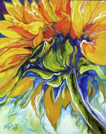 Framed Sunflower In July Print