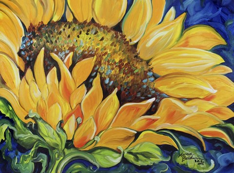 Framed Sunflower September Print
