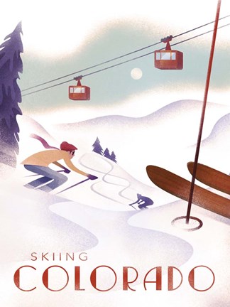 Framed Colorado Skiing Print