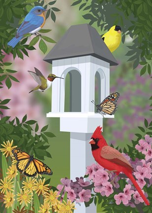 Framed Birdhouse Print