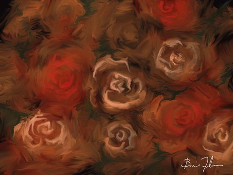 Framed Bed of Roses Print