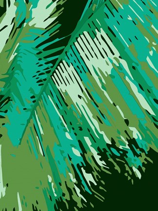 Framed Retro Palms Green 2 Print