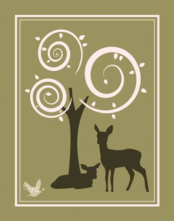 Framed Woodland Deer 1 Print