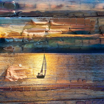 Framed Sunset Sailing 1 Print
