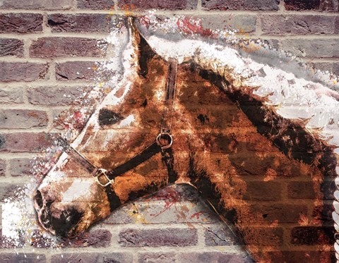 Framed Brick Horse Print