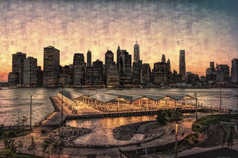 Framed Lower Manhattan at Twilight Print