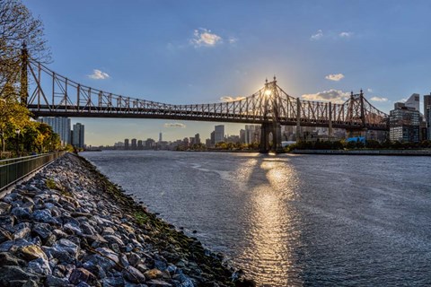 Framed Sunset Behind Queensboro A Print