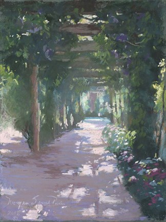 Framed Pergola Violet Pastel Print