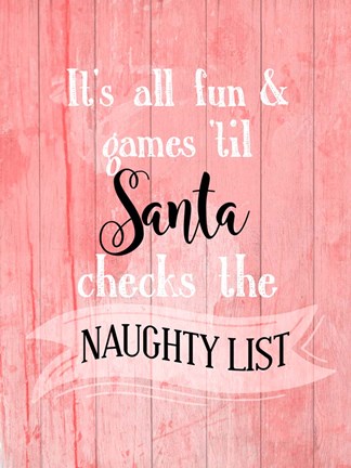 Framed Santa Naughty List Print