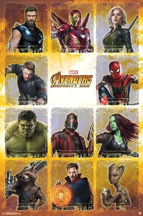 Framed Avengers Infinity War (chart) Print