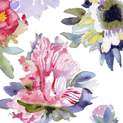 Framed Watercolor Flower Composition VII Print