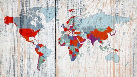 Framed World map II Print
