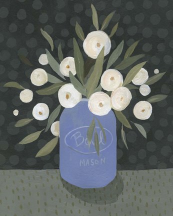Framed Mason Jar Bouquet II Print