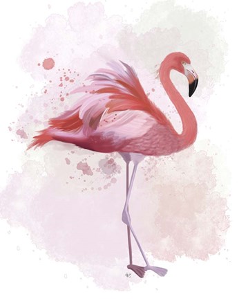 Framed Fluffy Flamingo 2 Print