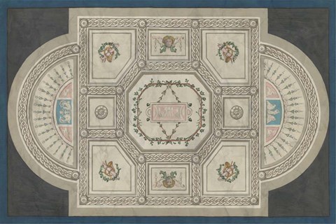 Framed Parisian Ceiling Design Print