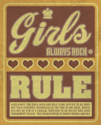 Framed Girls Always Rock and Rule Print