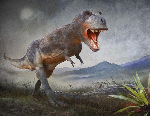 Framed Gory Kill-Tyrannosaurus Rex Print