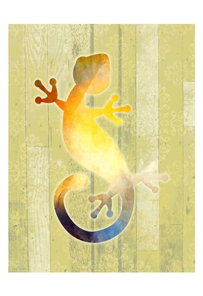 Framed Painted Lizard 2 Print