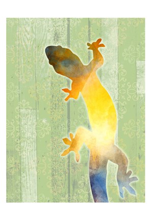 Framed Painted Lizard 3 Print