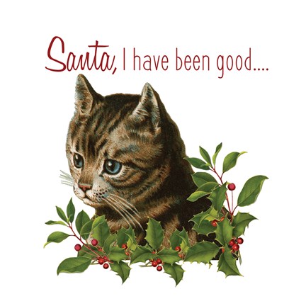 Framed Cat Christmas 1 Print