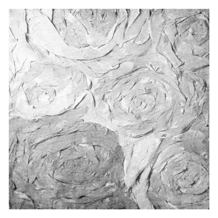 Framed Paper Roses Grey 1 Print