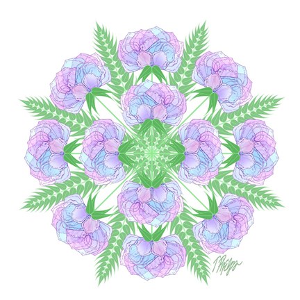 Framed Transparent Flower Mandala Print