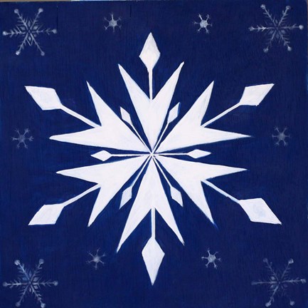 Framed Snowflake Quilt Block Print