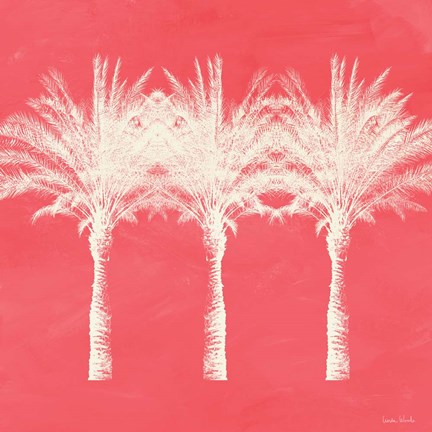 Framed Coral and Ivory Palm Trees Print