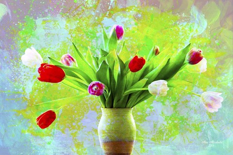 Framed Tulips Vase Print
